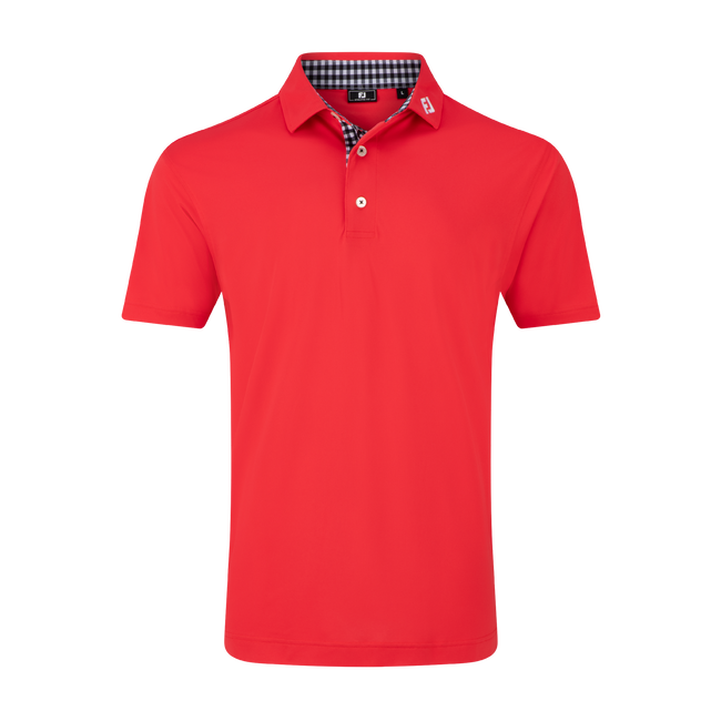 FJ MENS 25 STRETCH PIQUE TRIM HIBISCUS - LOGO