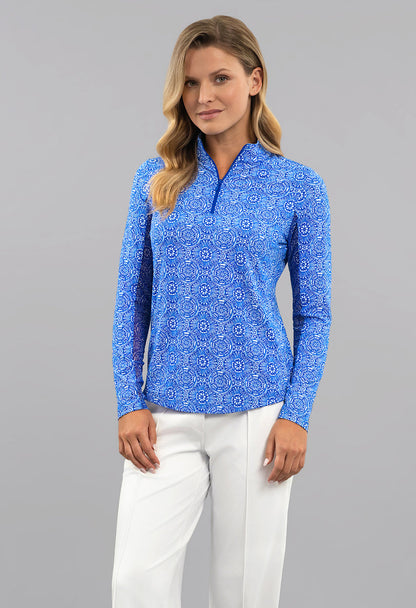 IBKUL Amani Long Sleeve Mock Neck Top
