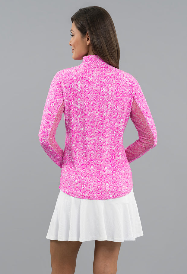 IBKUL Amani Long Sleeve Mock Neck Top