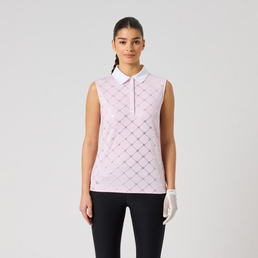 Daily Sports Foil Printed Sleeveless Polo shirt