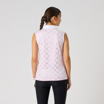 Daily Sports Foil Printed Sleeveless Polo shirt
