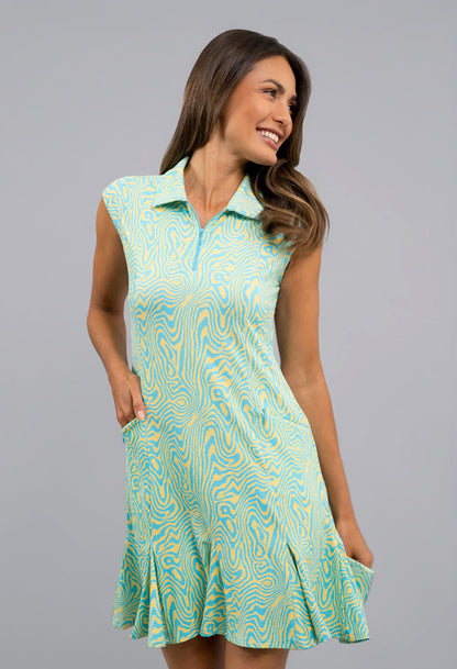 IBKUL Courtney Sleeveless Polo Dress