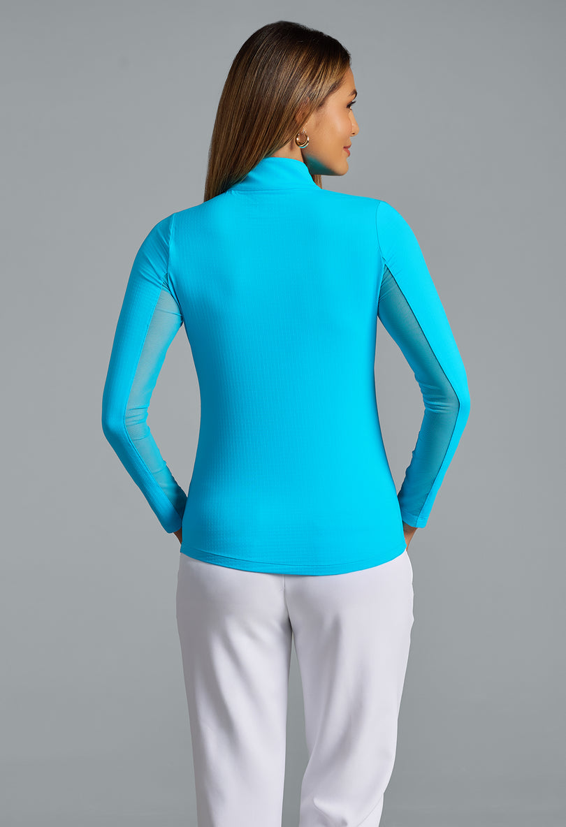 IBKUL Solid Long Sleeve Mock Neck Top