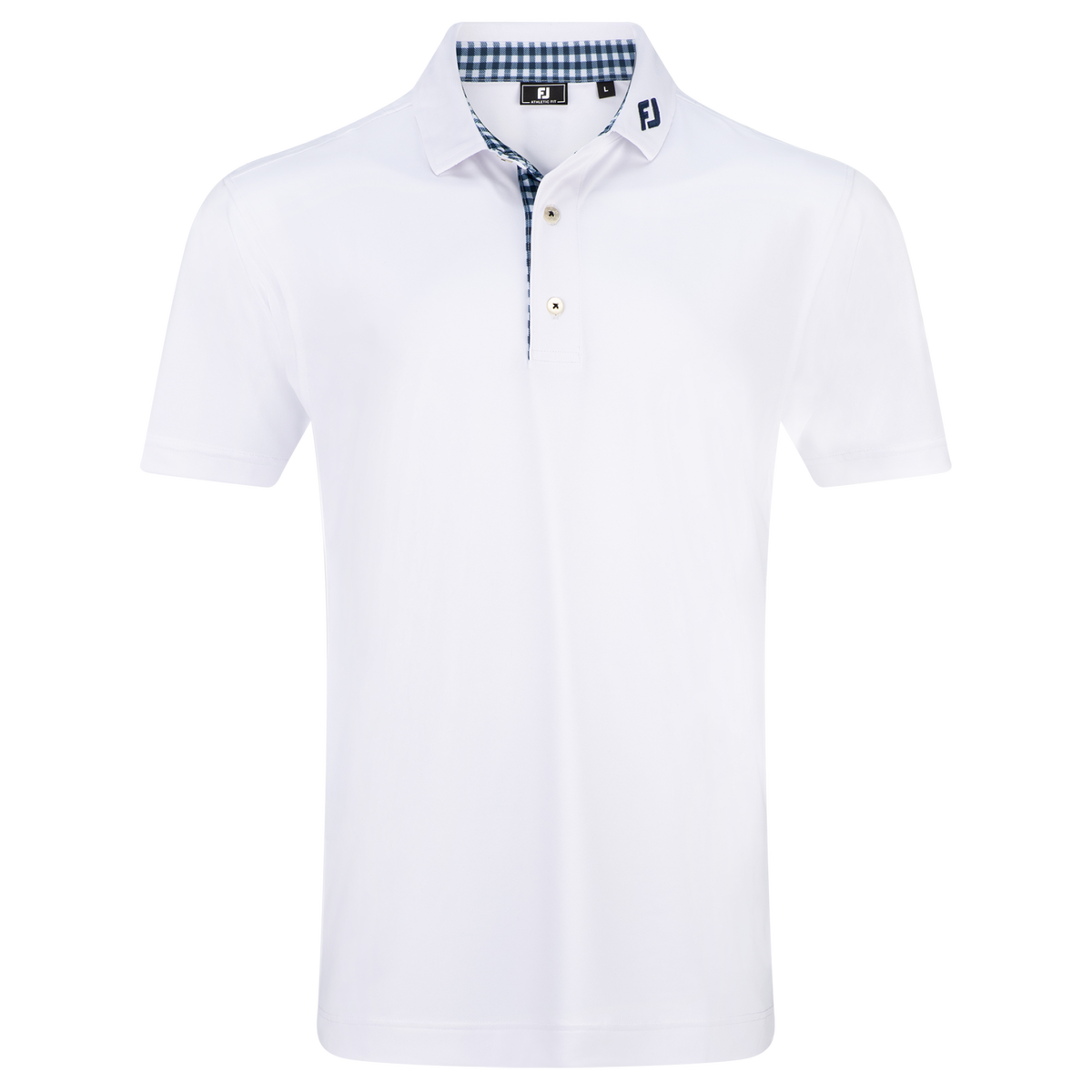 FJ MENS 24 STRETCH PIQUE TRIM WHITE