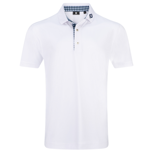 FJ MENS 24 STRETCH PIQUE TRIM WHITE