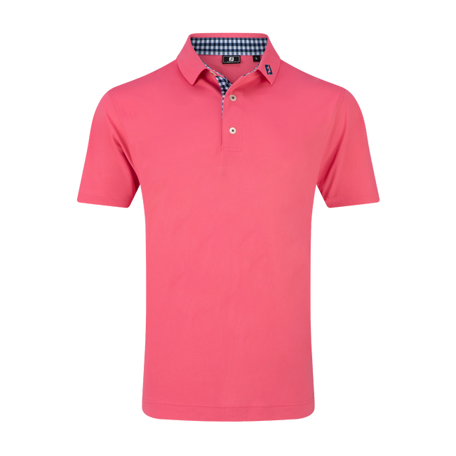 FJ MENS 25 STRETCH PIQUE TRIM PINK - LOGO