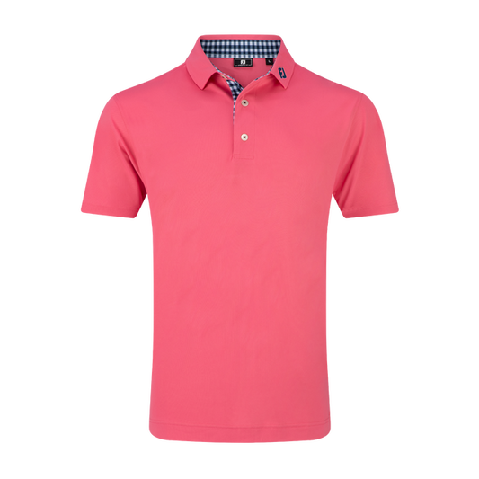 FJ MENS 25 STRETCH PIQUE TRIM PINK - LOGO