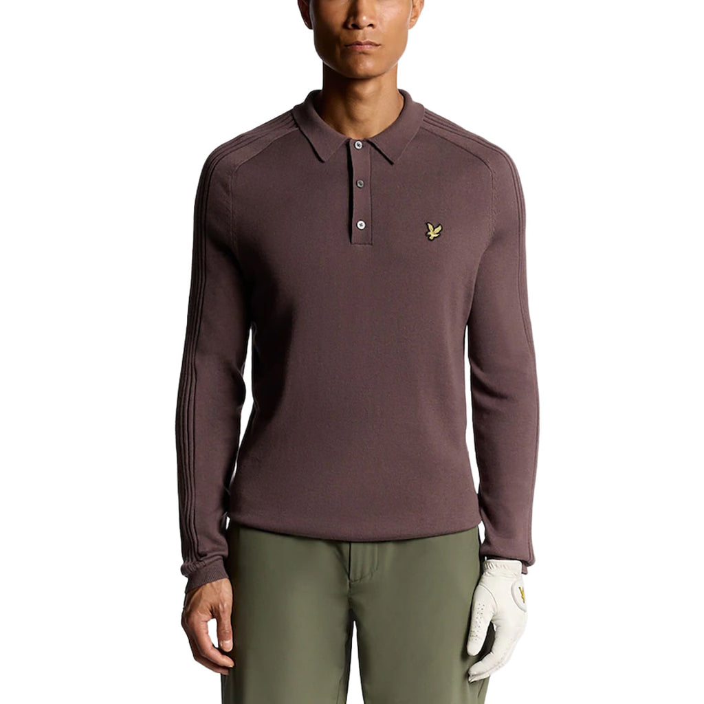 Lyle & Scott Long Sleeve Knitted Golf Polo Shirt