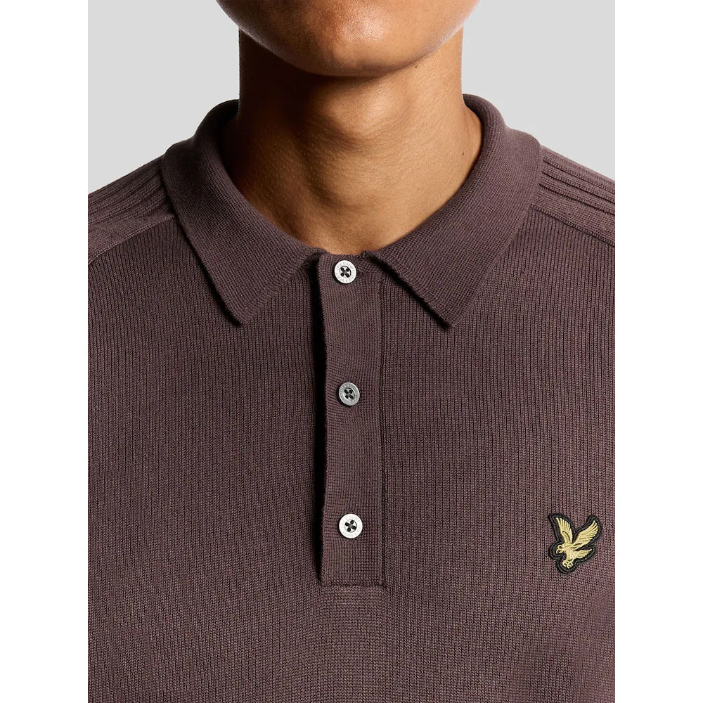 Lyle & Scott Long Sleeve Knitted Golf Polo Shirt