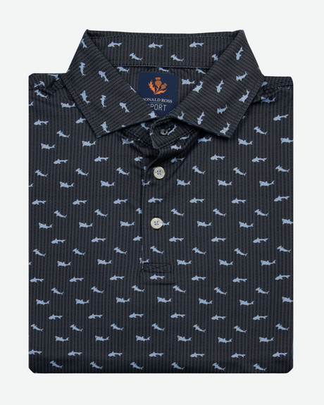 DONALD ROSS MEN'S SPORT POLO - CALLAN SHARK PRINT