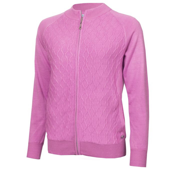 GREEN LAMB KOLETTE WINDSTOPPER CARDI - BUBBLEGUM KGC LOGO